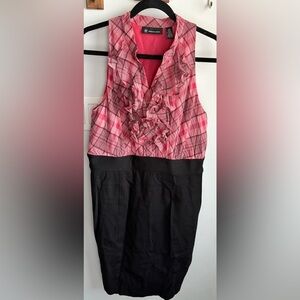 Pink and Black Sleeveless Dress